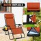 Costway Folding Zero Gravity Reclining Lounge Chairs Beach Patio with Utility Tray Orange
